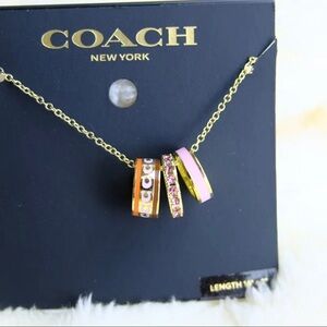 Coach Gold Gold and Pink Necklace